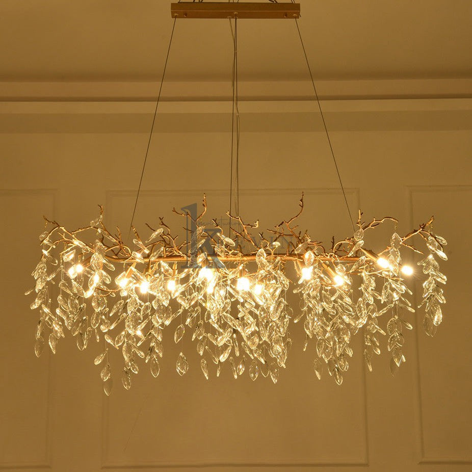 Cobhan Drop shape Gold Clear Crystal Branch Chandelier Branch Chandelier Kevin Studio Inc