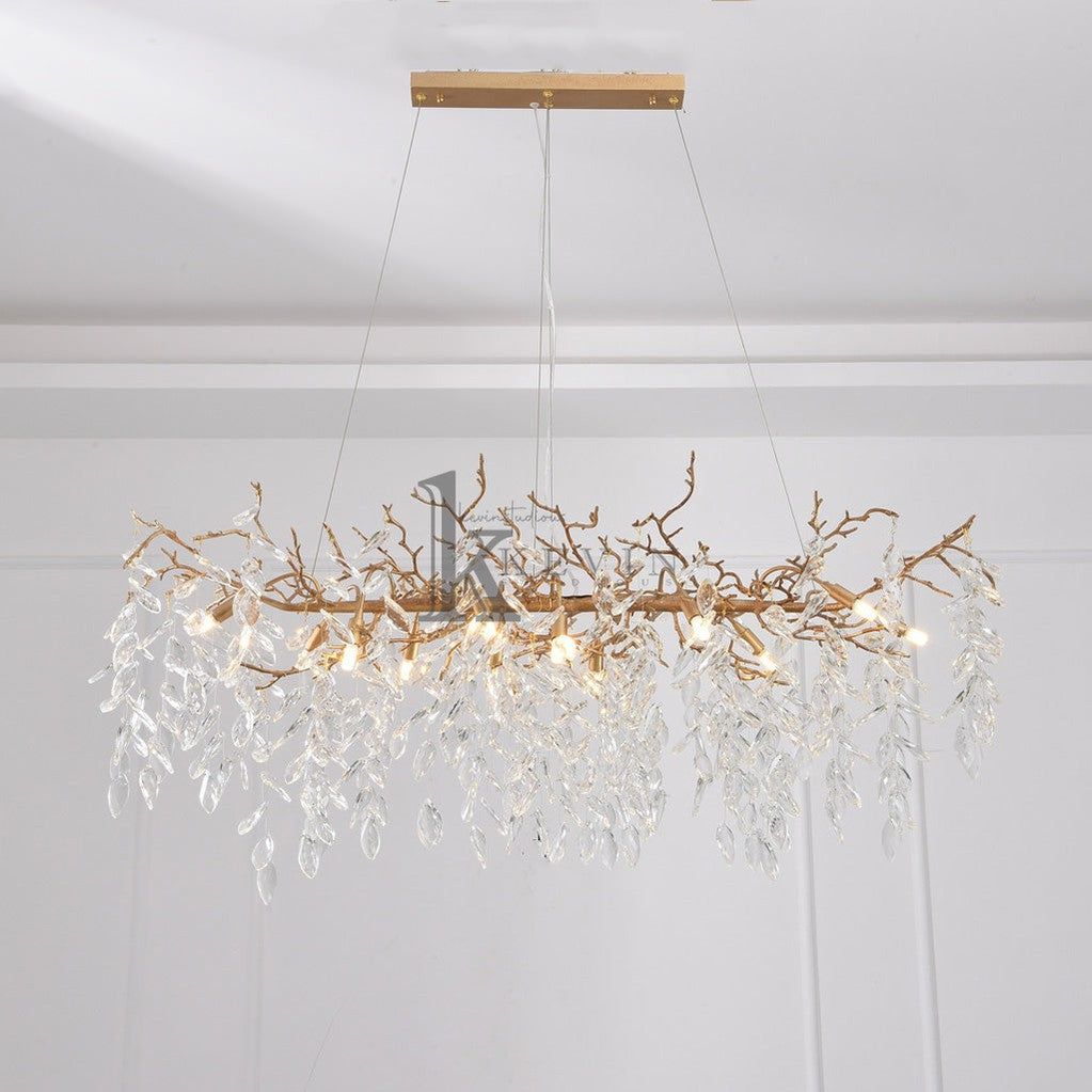 Cobhan Drop shape Gold Clear Crystal Branch Chandelier Branch Chandelier Kevin Studio Inc
