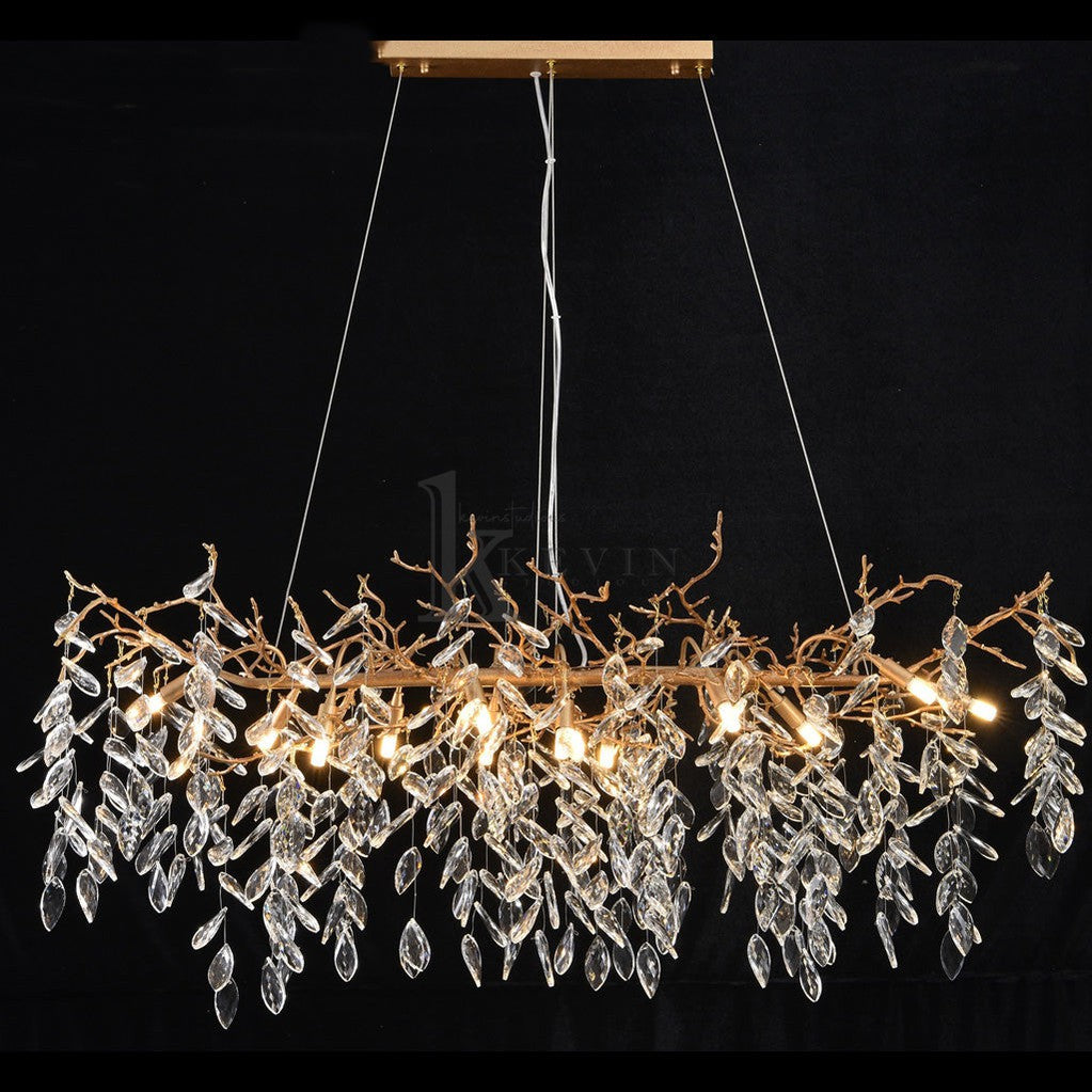 Cobhan Drop shape Gold Clear Crystal Branch Chandelier Branch Chandelier Kevin Studio Inc
