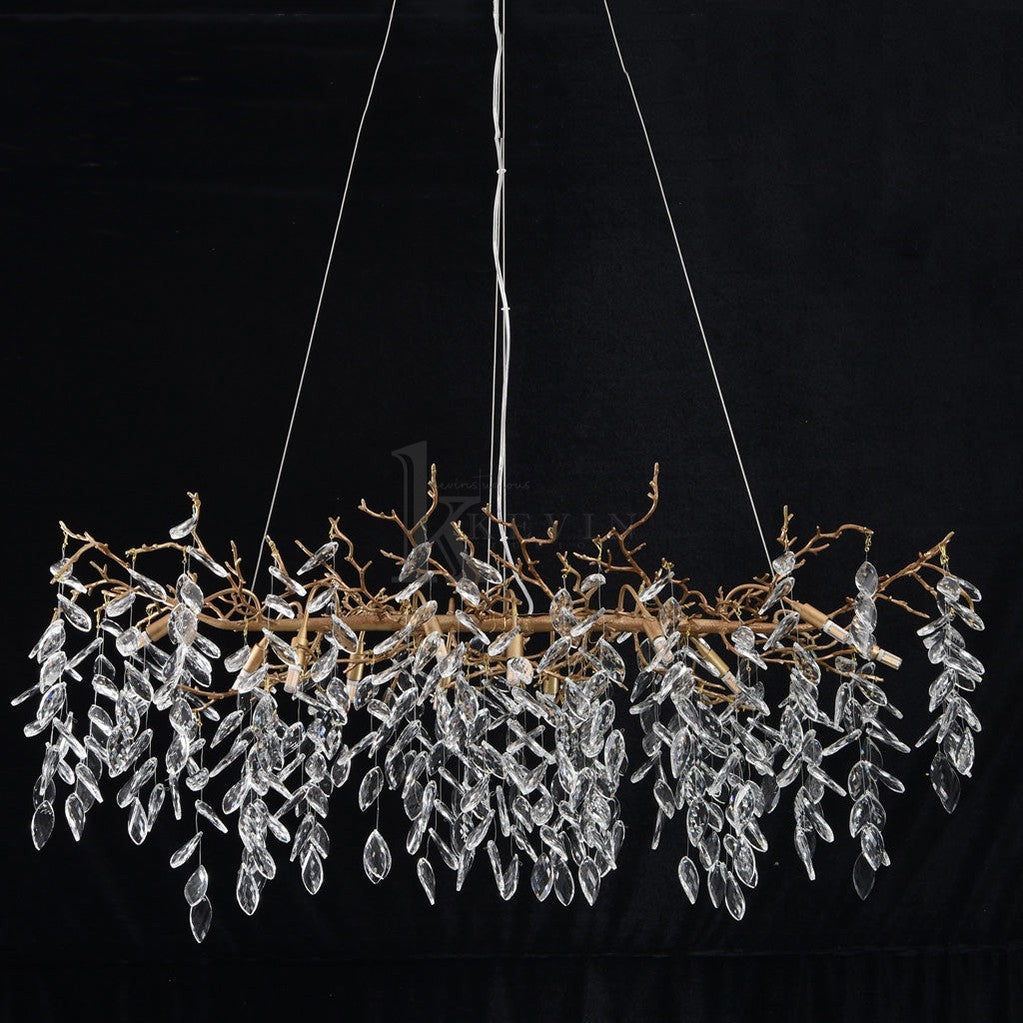 Cobhan Drop shape Gold Clear Crystal Branch Chandelier Branch Chandelier Kevin Studio Inc