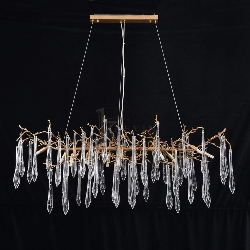 Blesle Postmodern Crystal Creative Linear Branch Chandelier Branch Chandelier Kevin Studio Inc