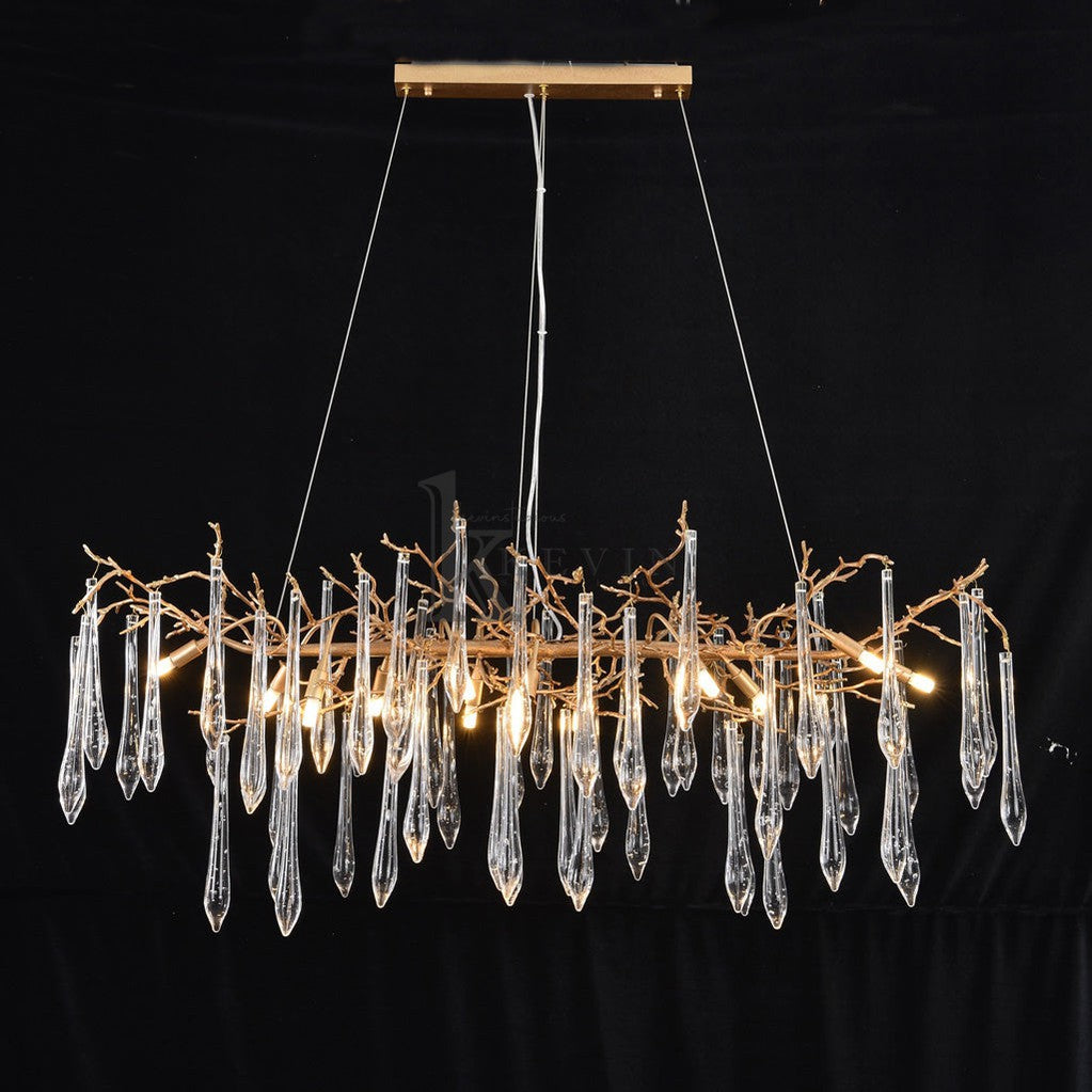 Blesle Postmodern Crystal Creative Linear Branch Chandelier Branch Chandelier Kevin Studio Inc