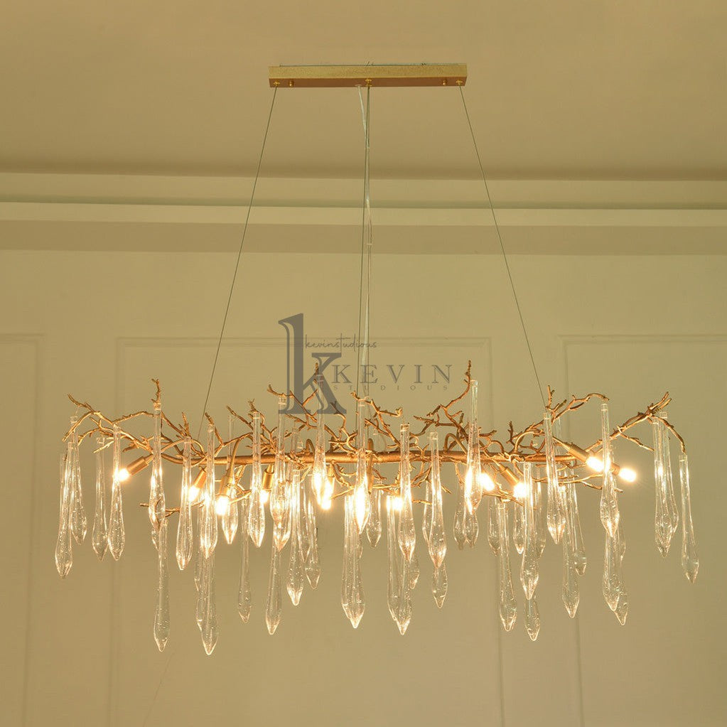 Blesle Postmodern Crystal Creative Linear Branch Chandelier Branch Chandelier Kevin Studio Inc