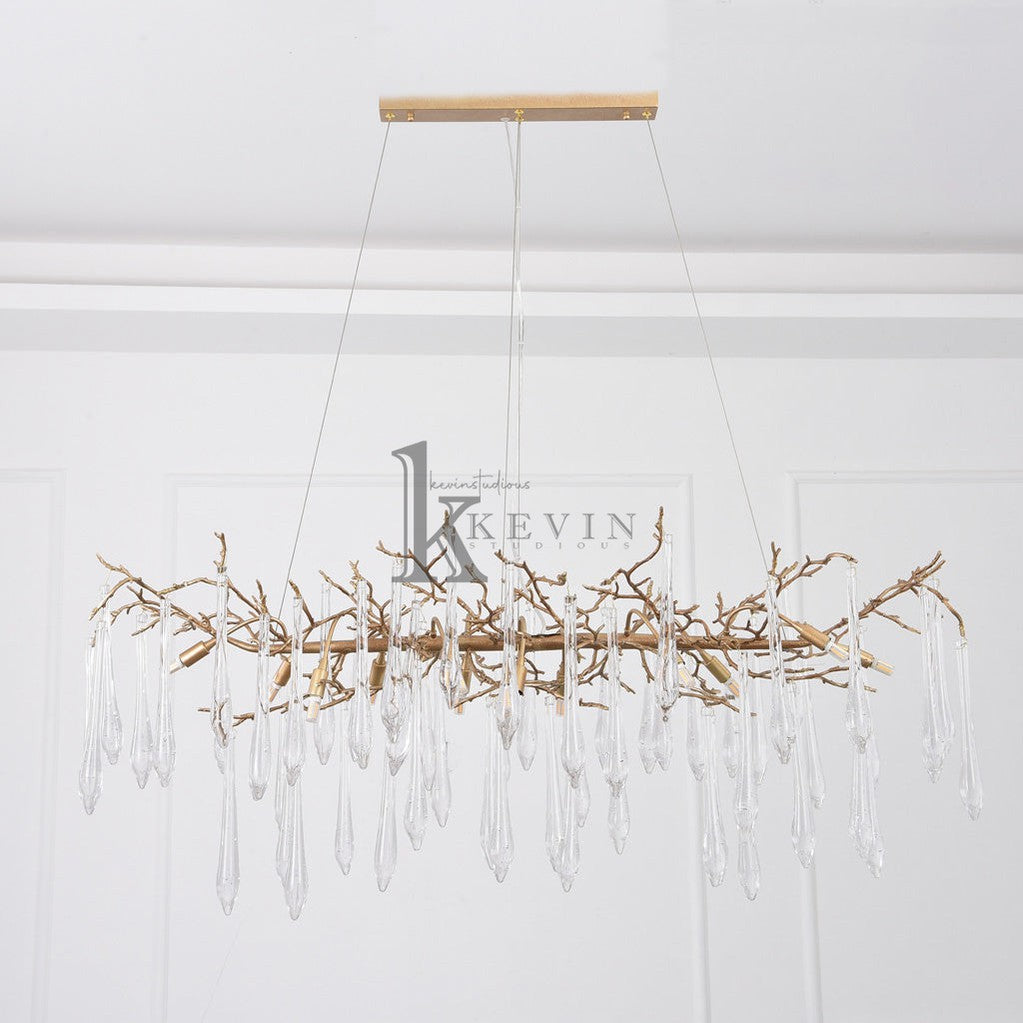 Blesle Postmodern Crystal Creative Linear Branch Chandelier Branch Chandelier Kevin Studio Inc