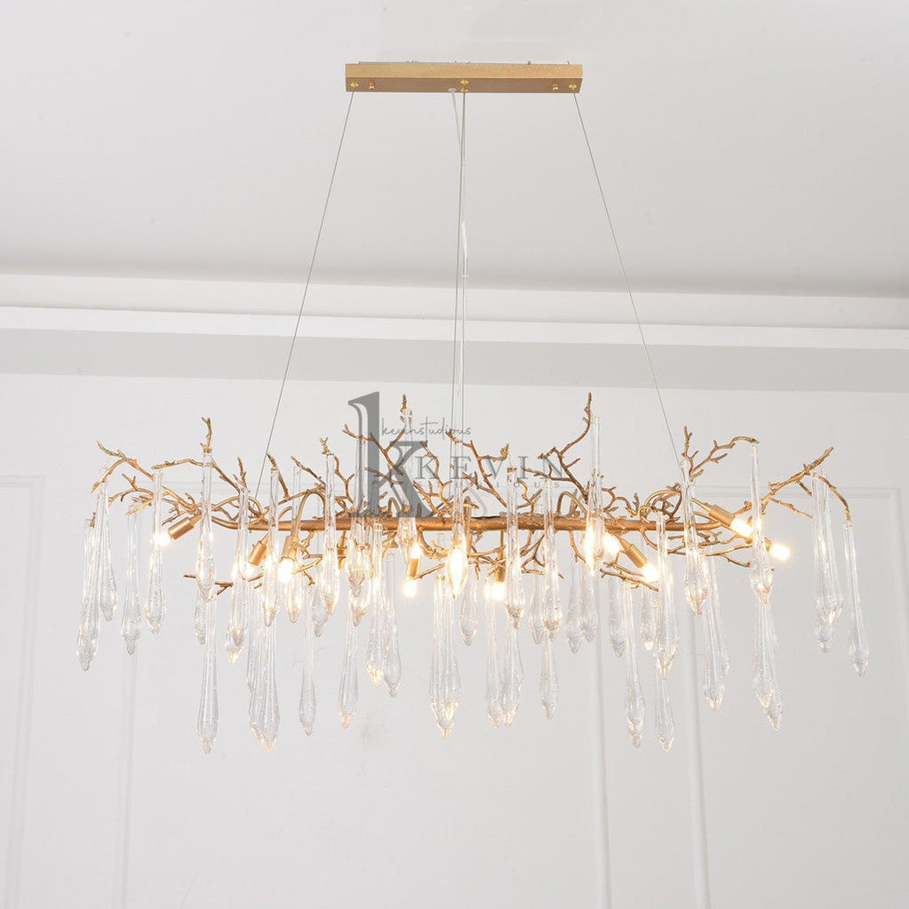 Blesle Postmodern Crystal Creative Linear Branch Chandelier Branch Chandelier Kevin Studio Inc