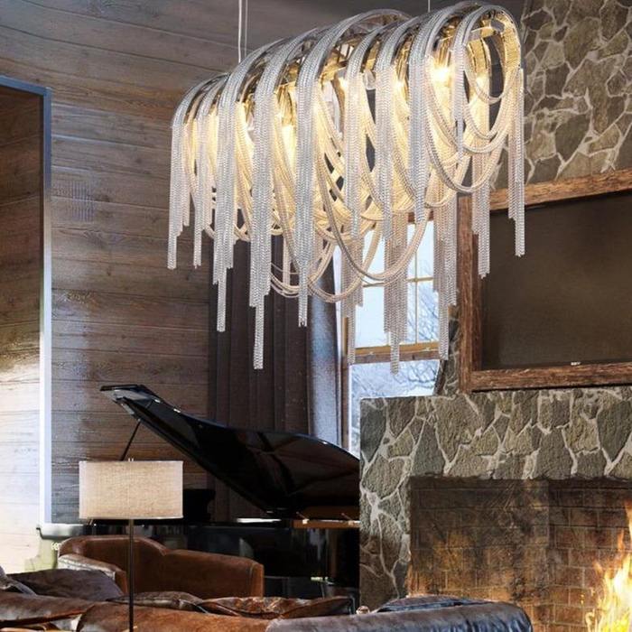 Hyder Cadena Chain Tassel Modern Chandelier Chandelier Kevin Studio Inc
