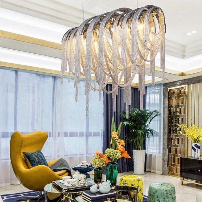 Hyder Cadena Chain Tassel Modern Chandelier Chandelier Kevin Studio Inc