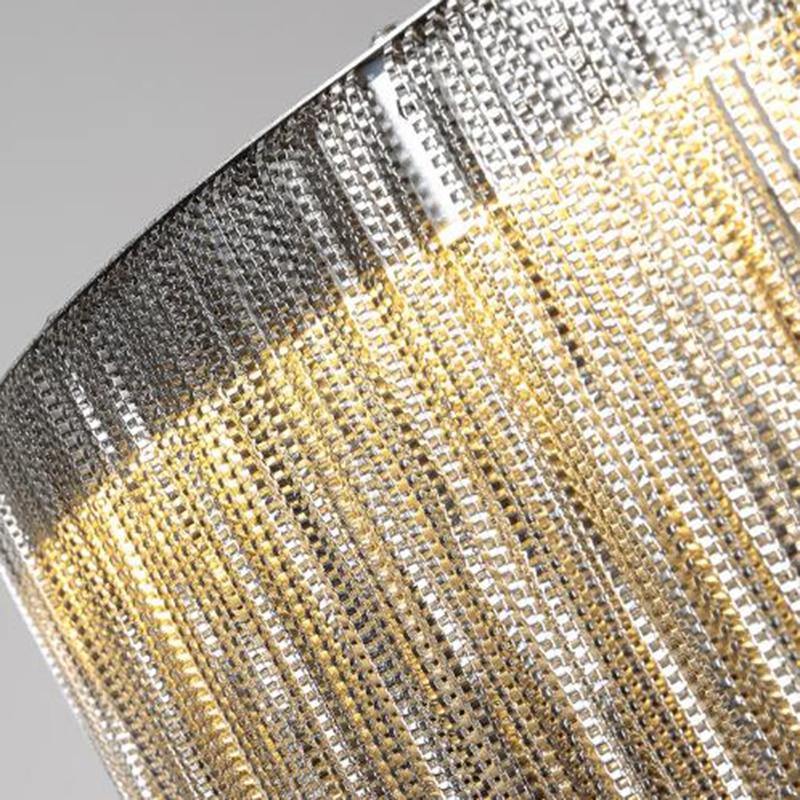 Ghislane Modern Stainless Steel Chain Tassel Chandelier For Living Room Chandelier Kevin Studio Inc