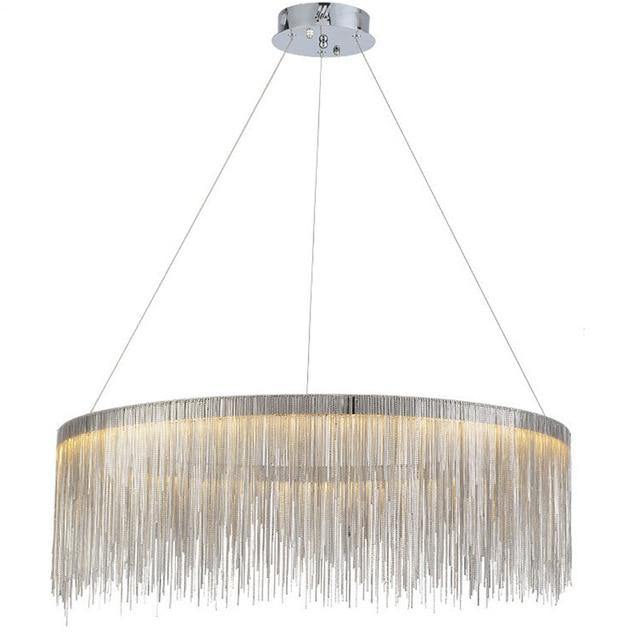 Ghislane Modern Stainless Steel Chain Tassel Chandelier For Living Room Chandelier Kevin Studio Inc Diameter 20"