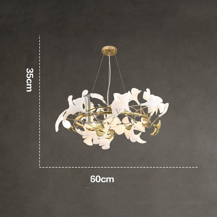 Cullen Fleur-de-lis Ceramic Modern Round Branch Chandelier For Living Room, Chandelier Over Dining Table Chandelier Kevin Studio Inc Diameter 24"