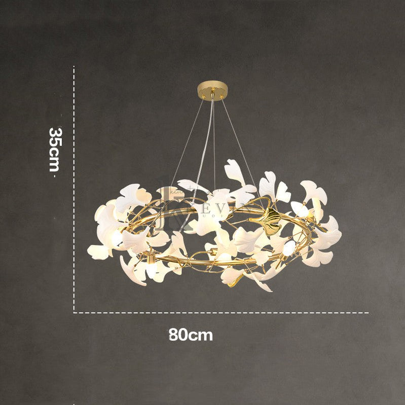 Cullen Fleur-de-lis Ceramic Modern Round Branch Chandelier For Living Room, Chandelier Over Dining Table Chandelier Kevin Studio Inc Diameter 31"