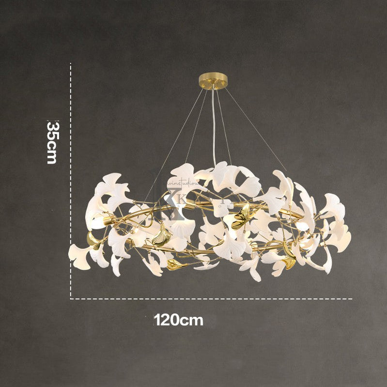 Cullen Fleur-de-lis Ceramic Modern Round Branch Chandelier For Living Room, Chandelier Over Dining Table Chandelier Kevin Studio Inc Diameter47"