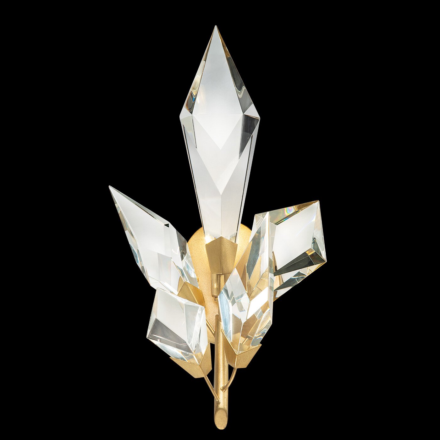 Aurelia Crystal Prism Crystal Wall Lamp Kevin Studio Gold Leaf