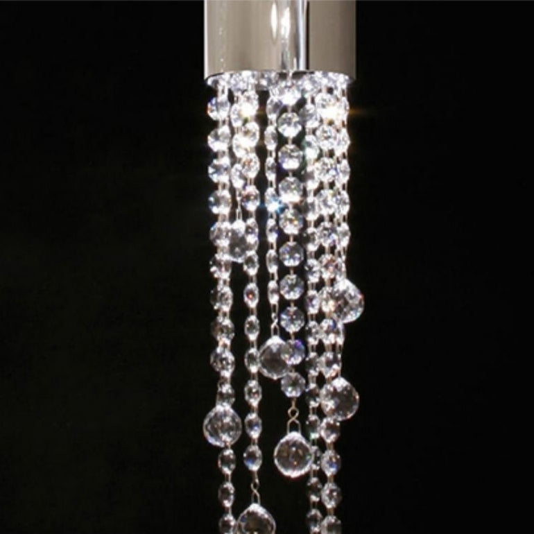 Foyer Staircase Chrome Ceiling Light Fixture Silver Crystal Pendant Chandelier For Hallway Entrance Chandeliers kevinstudiolives