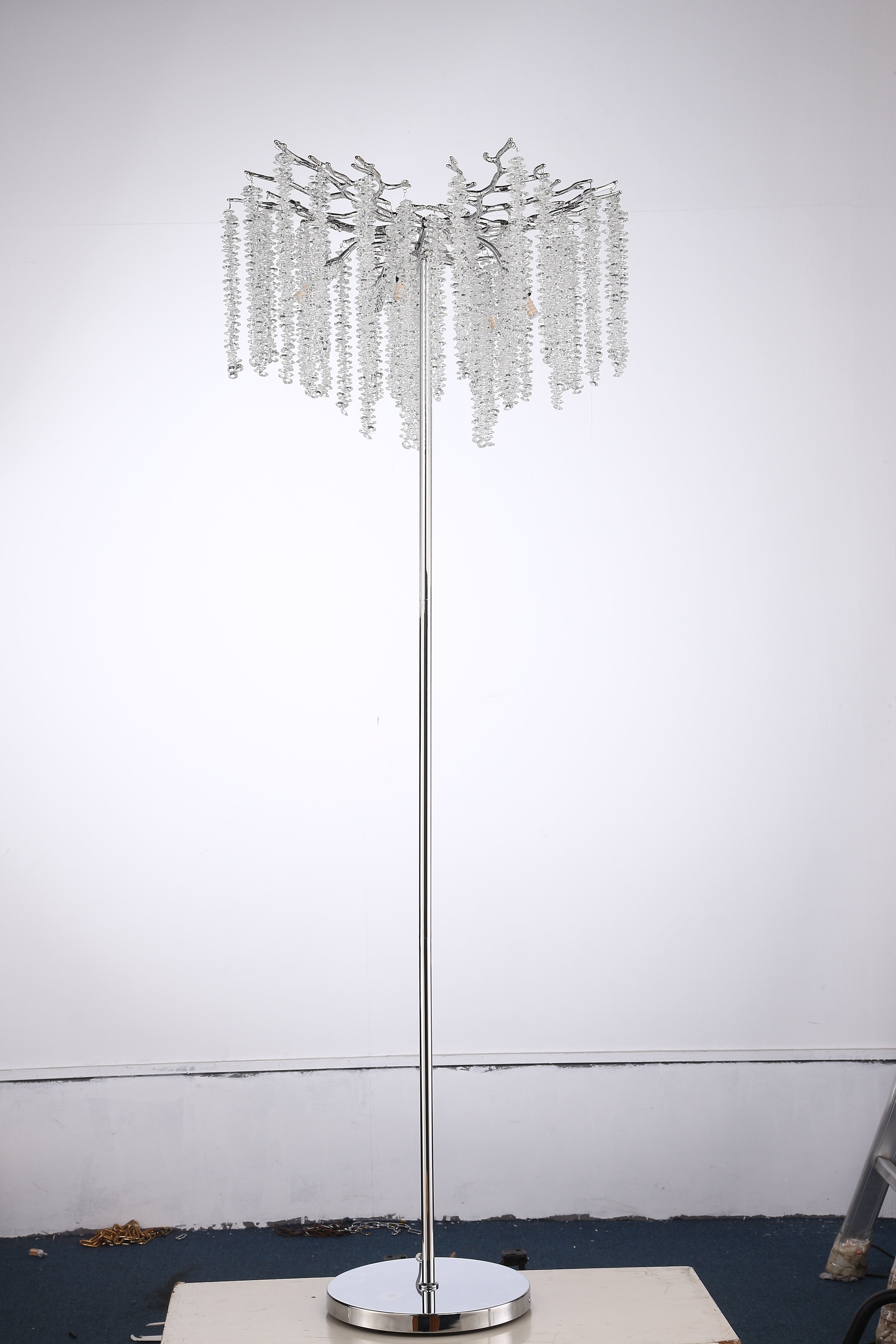 Azure Modern Stylish Gold Coin Crystal Floor Lamp For Bedroom, Living Room Floor standing lamps Kevin Studio Inc Sliver