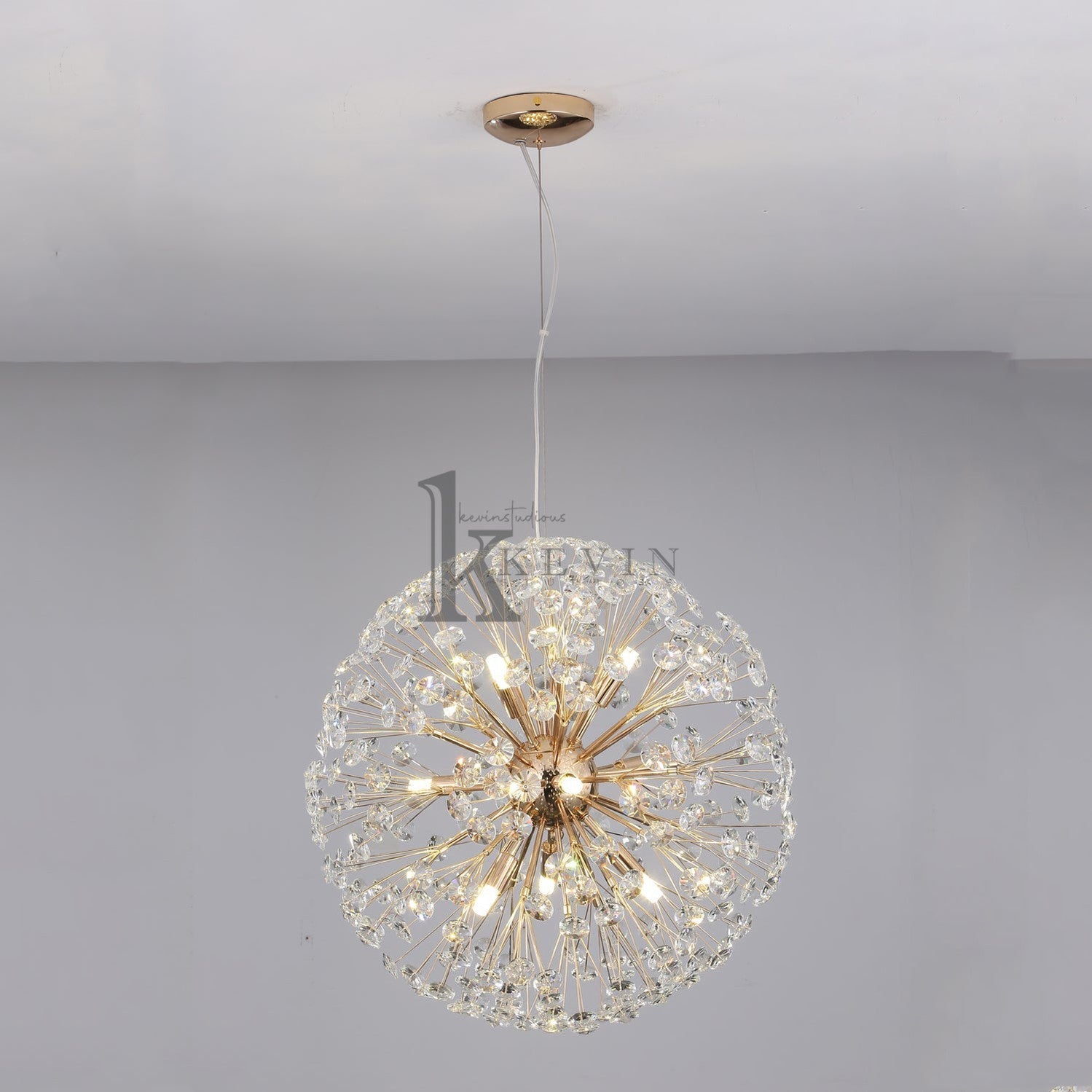 Dandelion Modern Crystal Spherical Chandelier Pendant Light Kevin Studio Inc