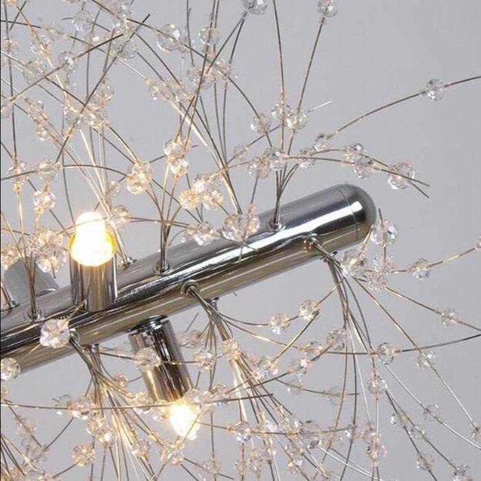 Pecan Modern Kitchen Island Lighting Fixture, Linear Crystal Chandelier Pendant Light Kevin Studio Inc