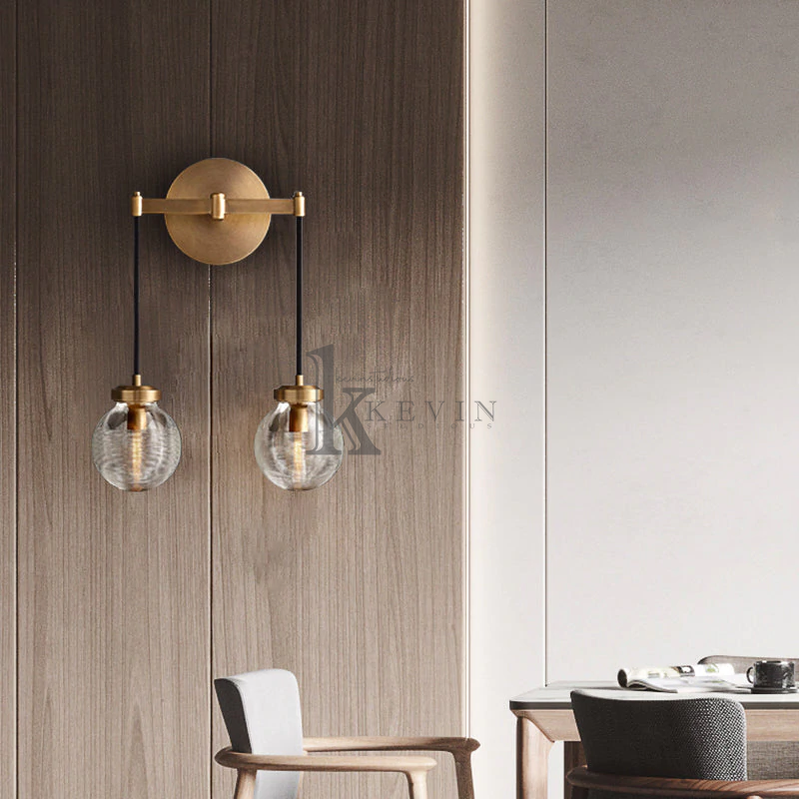 Kalita Modern Two Head Crystal Wall Sconces For Bedroom wall sconce Kevin Studio Inc