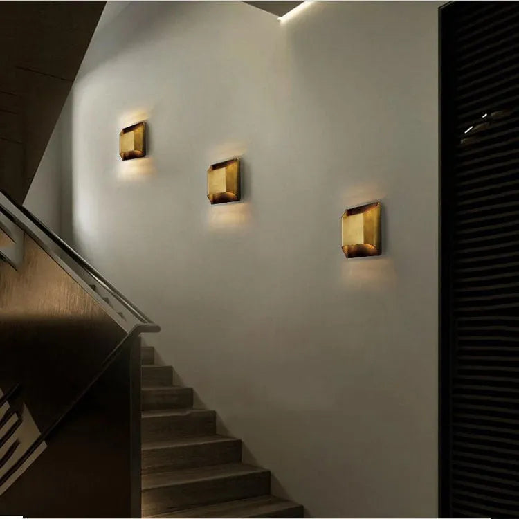 Unity Modern Brass Square Wall Sconce For Bedroom, Living Room wall sconce Kevin Studio Inc