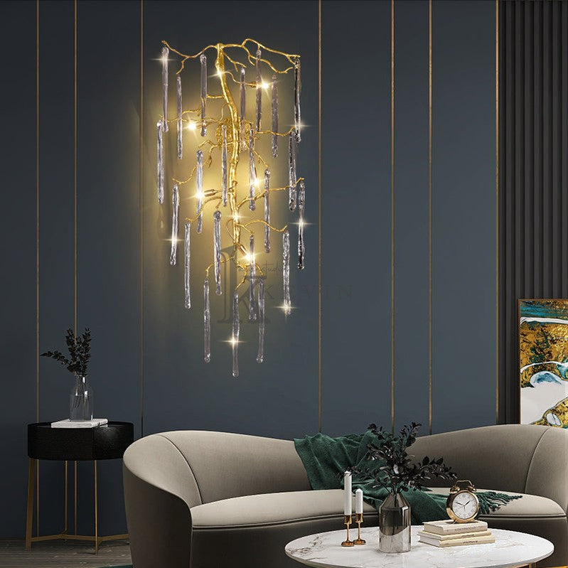 Beathe Light Luxury Crystal Branch Wall Sconce Wall Sconce Kevin Studio Inc