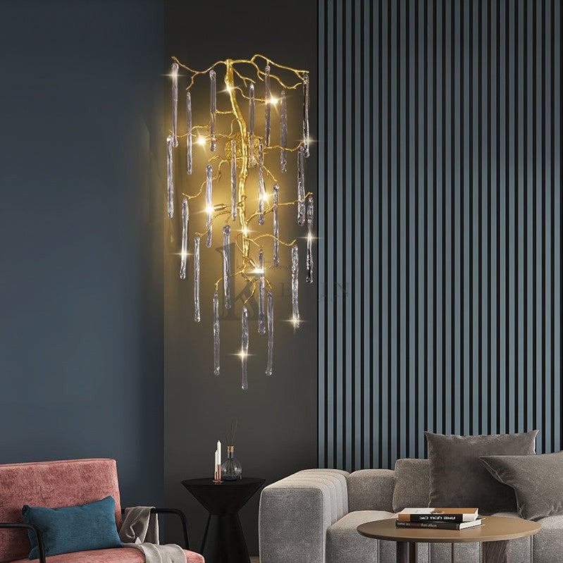 Beathe Light Luxury Crystal Branch Wall Sconce Wall Sconce Kevin Studio Inc