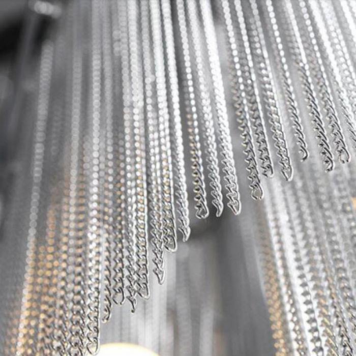 Flavio Modern Aluminum Chain Tassel Stream Chandelier Chandelier Kevin Studio Inc