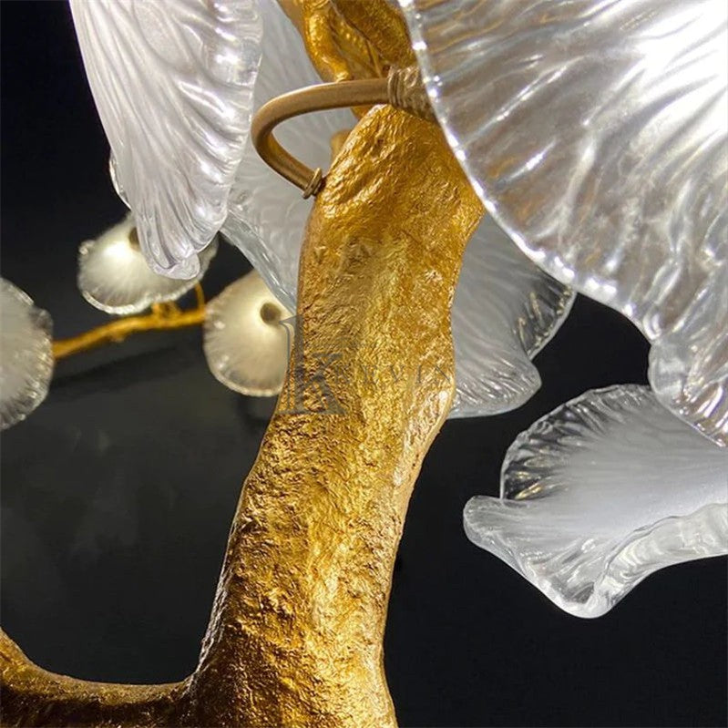 Aruna Modern Luxury Leaf glass flower Ceiling Chandelier Branch Chandelier Kevin Studio Inc