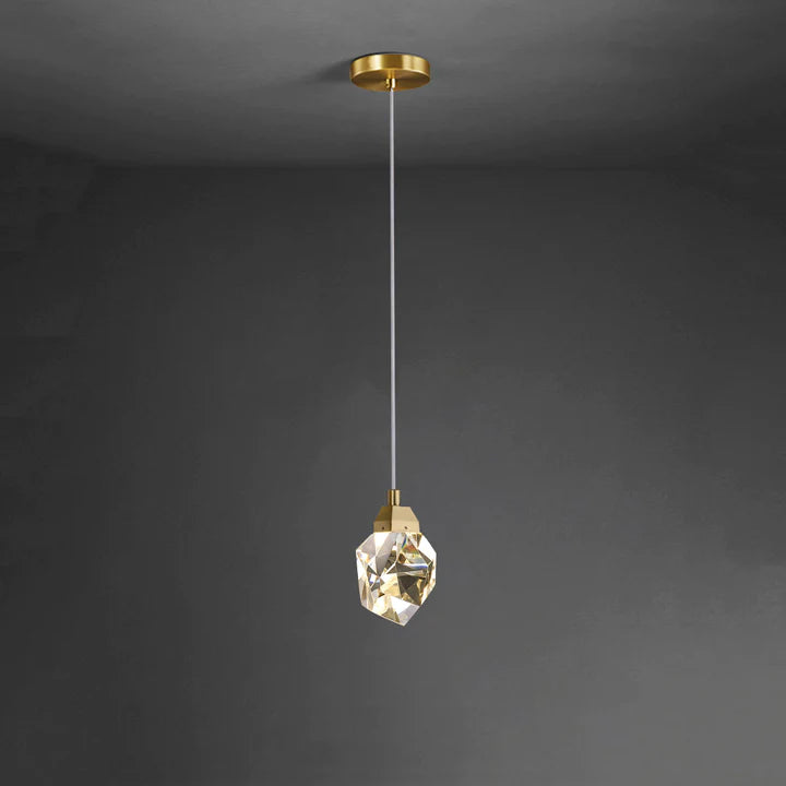 Chaney Modern Faceted Crystal Pendant Lights Beside Bed Pendant Light Kevin Studio Inc