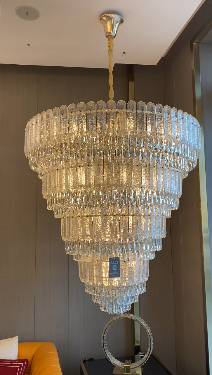 Oversized Multi-layers Luxury Gold Crystal Chandelier For Large Foyer/Hallway/Entryway Chandeliers kevinstudiolives