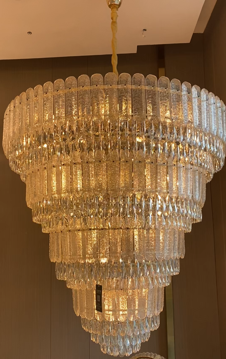 Oversized Multi-layers Luxury Gold Crystal Chandelier For Large Foyer/Hallway/Entryway Chandeliers kevinstudiolives