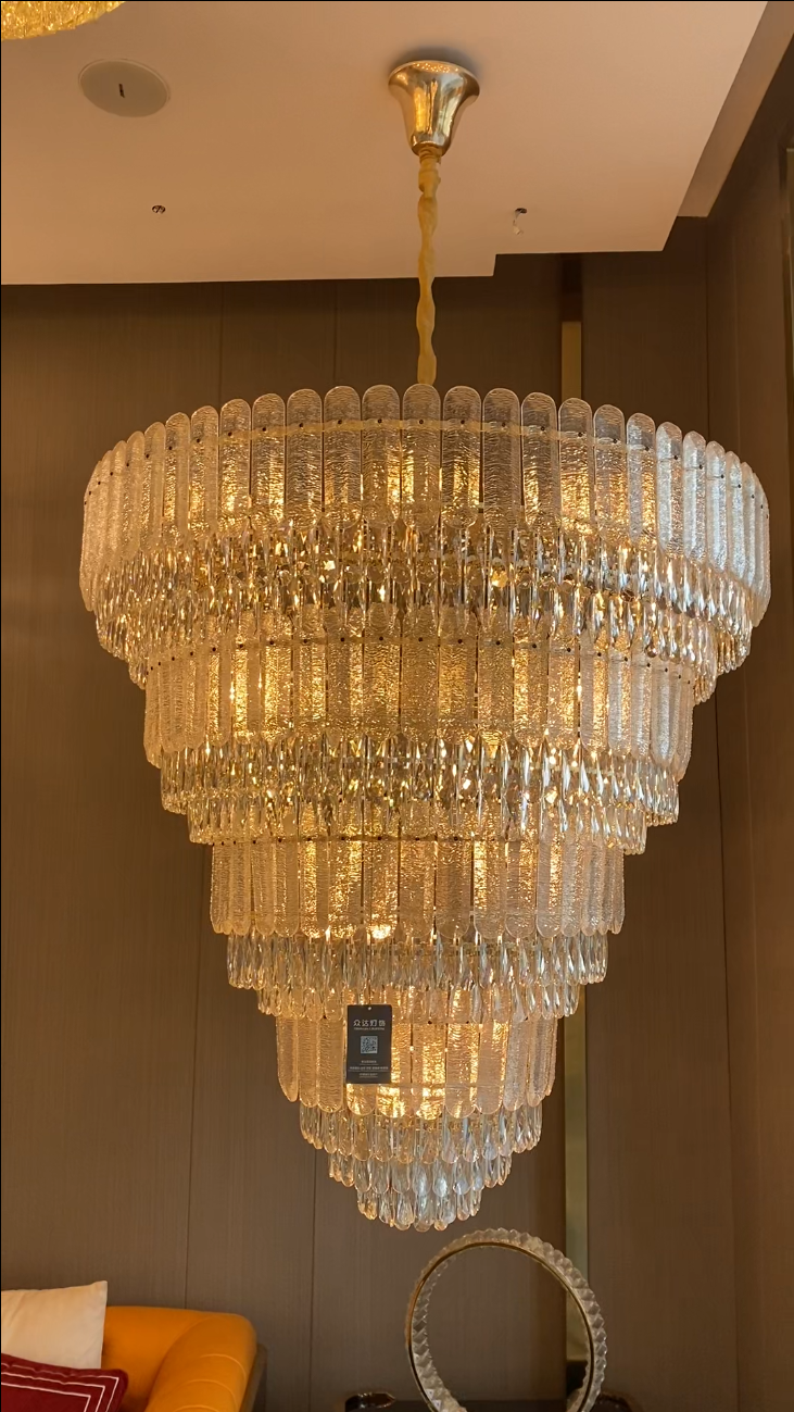 Oversized Multi-layers Luxury Gold Crystal Chandelier For Large Foyer/Hallway/Entryway Chandeliers kevinstudiolives