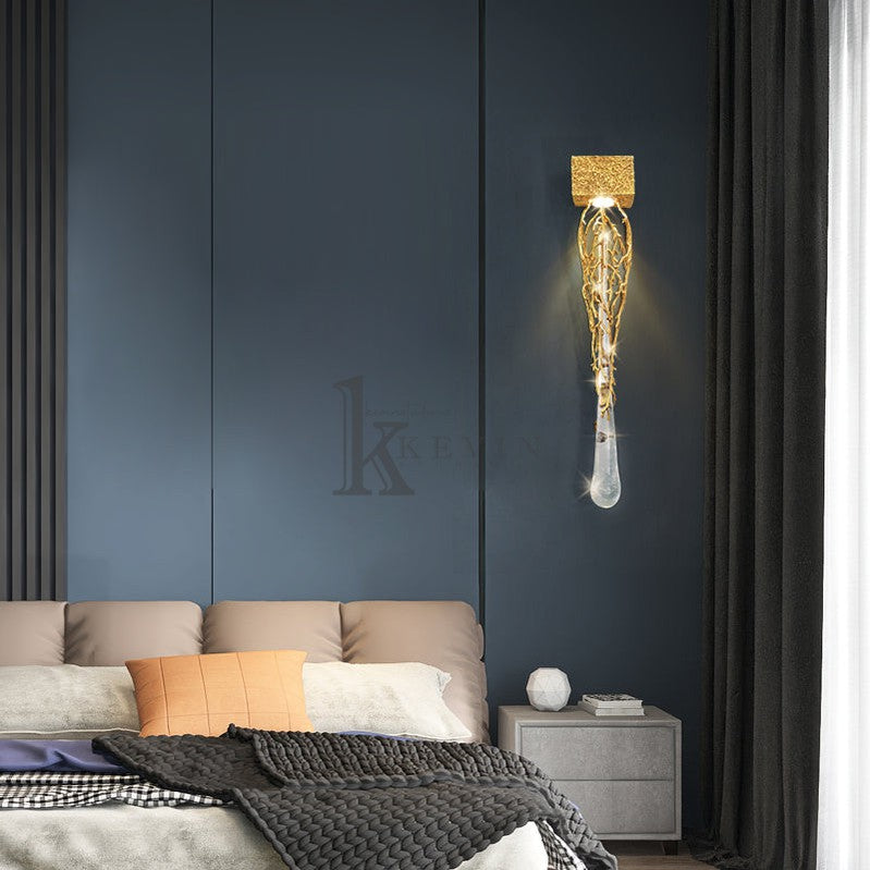 Slade Modern Branch Crystal Wall Sconce For Bedroom Wall Sconce Kevin Studio Inc