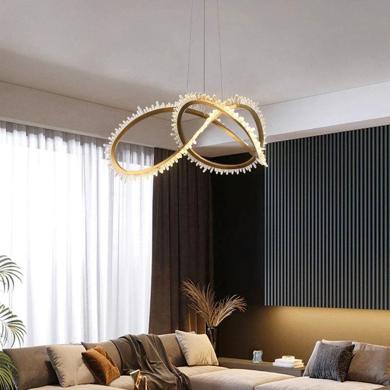 Tryggr Modern Rock Crystal Ring Chandelier For Living Room Chandelier Kevin Studio Inc