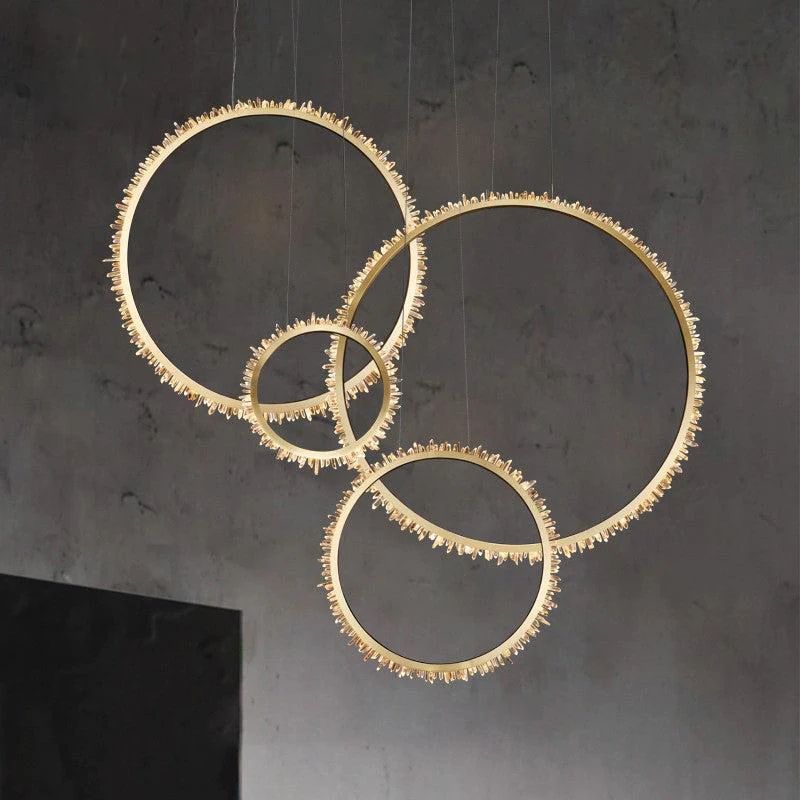 Gilat Modern Rock Crystal Ring Chandelier For Bedroom Chandelier Kevin Studio Inc 14.7" D+14.7" D+23.6" D+31.5" D+39.4" D