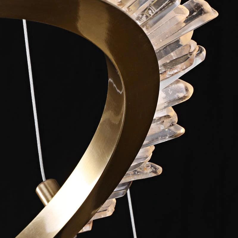 Gilat Modern Rock Crystal Ring Chandelier For Bedroom Chandelier Kevin Studio Inc
