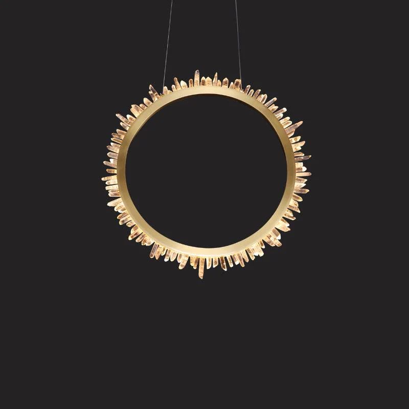 Gilat Modern Rock Crystal Ring Chandelier For Bedroom Chandelier Kevin Studio Inc 14.7" D