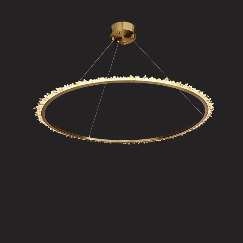 Gilat Modern Rock Crystal Ring Chandelier For Bedroom Chandelier Kevin Studio Inc 23.6" D