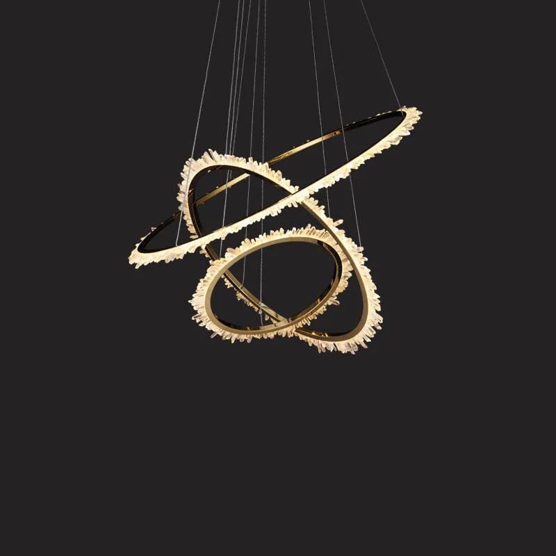 Gilat Modern Rock Crystal Ring Chandelier For Bedroom Chandelier Kevin Studio Inc 14.7" D+23.6" D+31.5" D