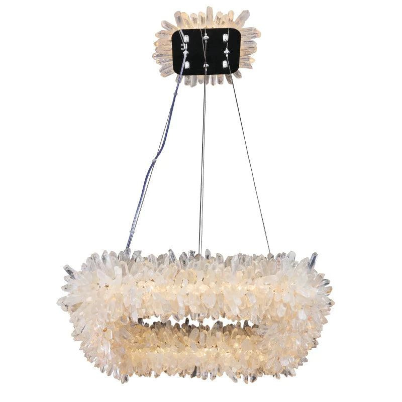 Leoline Modern Rock Crystal Square Chandelier For Bedroom, Elegant Chandelier Over Dining Table Chandelier Kevin Studio Inc