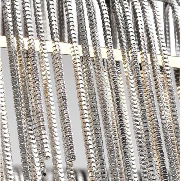 Dyamon Stainless Steel Chain Tassel Chandelier Over Dining Table Chandelier Kevin Studio Inc