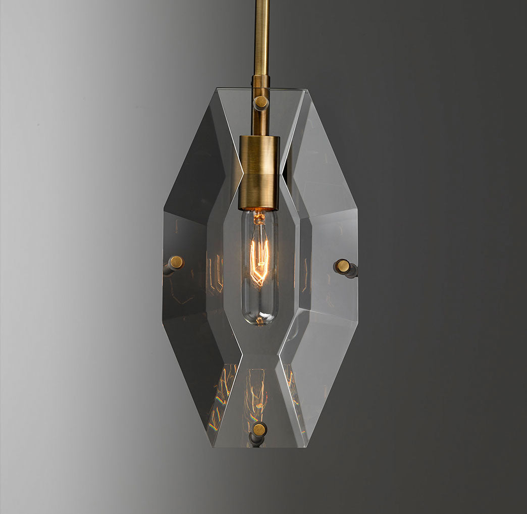 Brisa Simple Faceted Crystal Pendant Lighting, Hanging Light For Kitchen Island, Bedroom Pendant Light Kevin Studio Inc