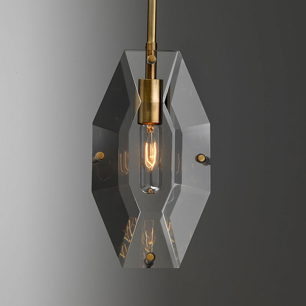 Brisa Simple Faceted Crystal Pendant Lighting, Hanging Light For Kitchen Island, Bedroom Pendant Light Kevin Studio Inc