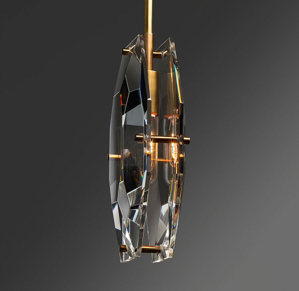Whitney Modern Simple Faceted Crystal Pendant Lighting, Pendant Lamp Over Dining Table Pendant Light Kevin Studio Inc