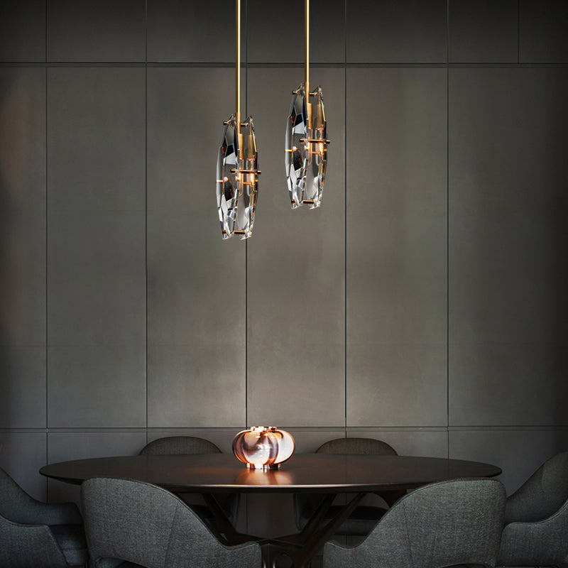 Brisa Simple Faceted Crystal Pendant Lighting, Hanging Light For Kitchen Island, Bedroom Pendant Light Kevin Studio Inc