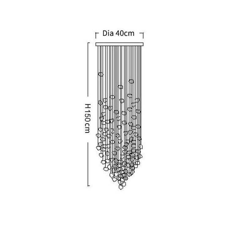 Rain Drop Crystal Falls Round Modern Chandelier For Staircase Chandeliers Kevin Studio Inc
