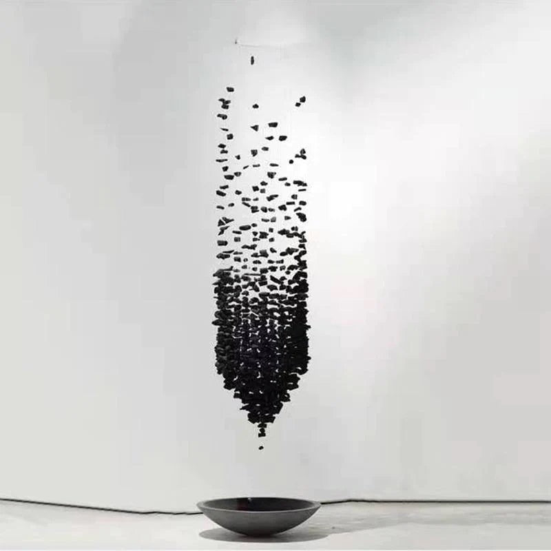 Rain Drop Crystal Falls Round Modern Chandelier For Staircase Chandeliers Kevin Studio Inc
