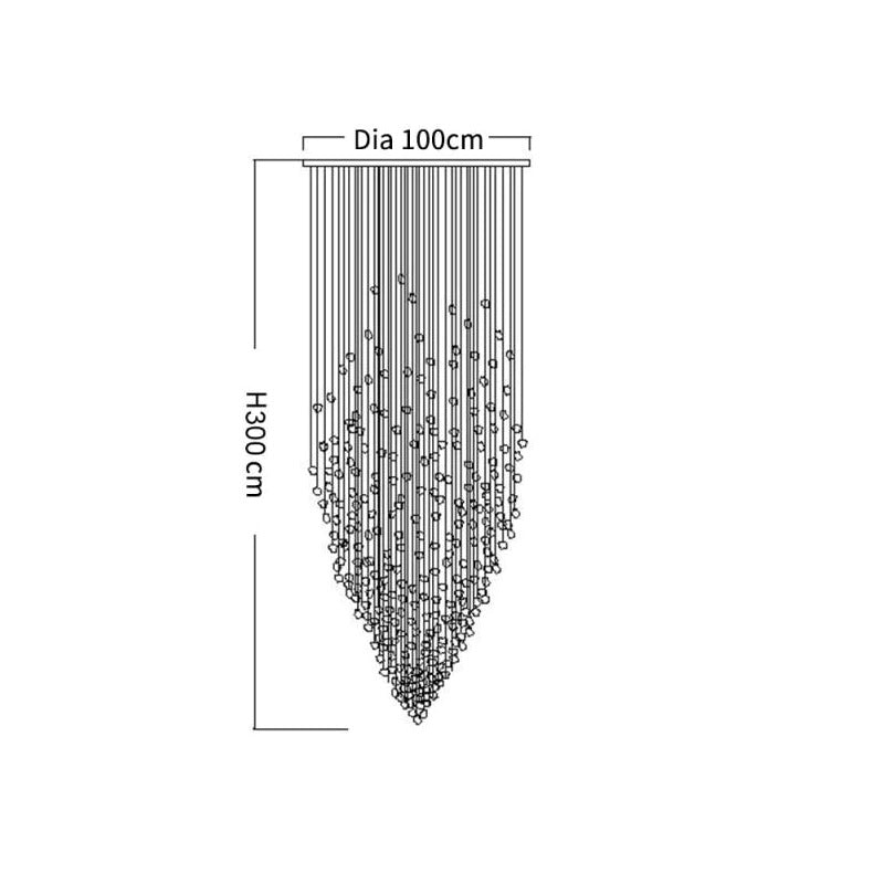 Rain Drop Crystal Falls Round Modern Chandelier For Staircase Chandeliers Kevin Studio Inc