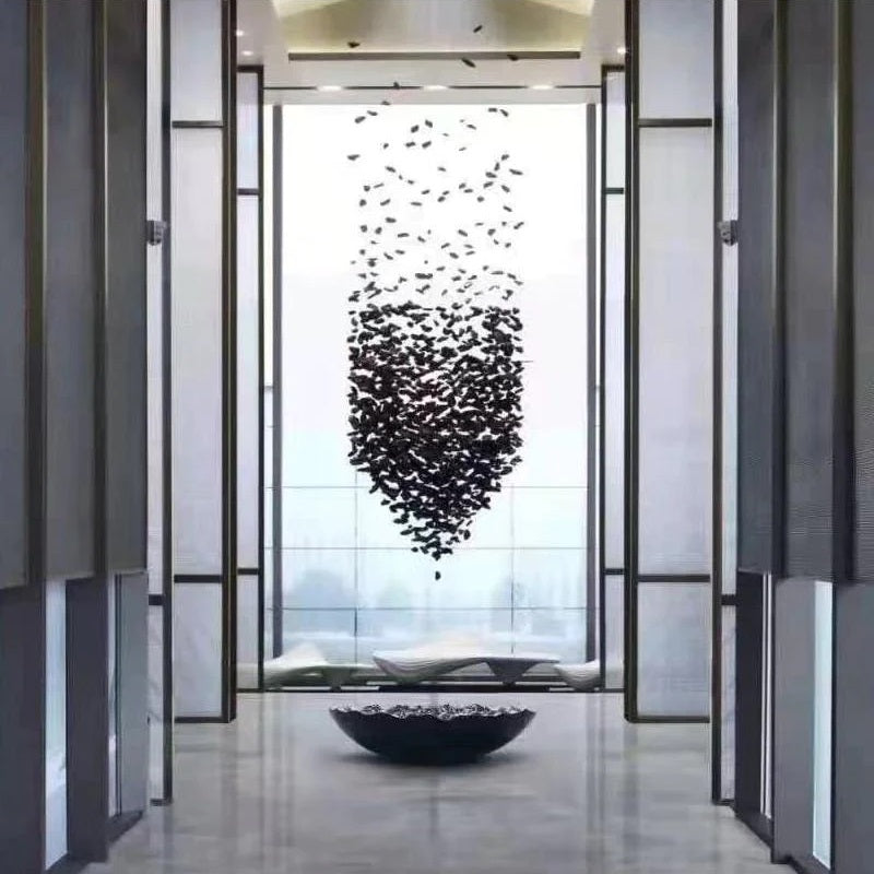 Rain Drop Crystal Falls Round Modern Chandelier For Staircase Chandeliers Kevin Studio Inc