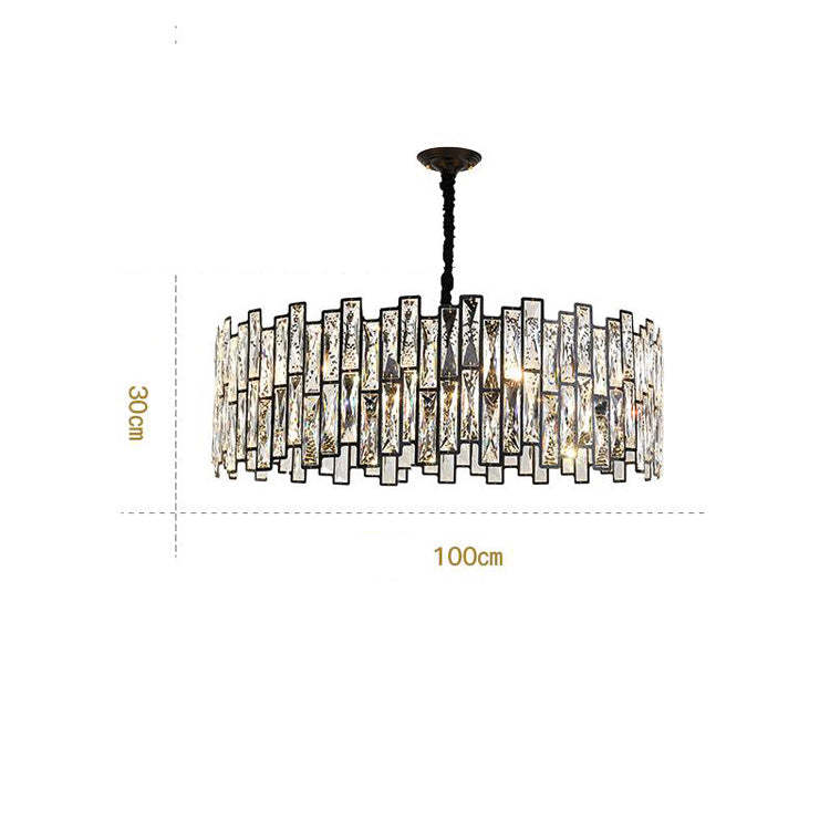 Emery Modern Round Crystal Chandelier-Black Finish Chandeliers Kevin Studio Inc