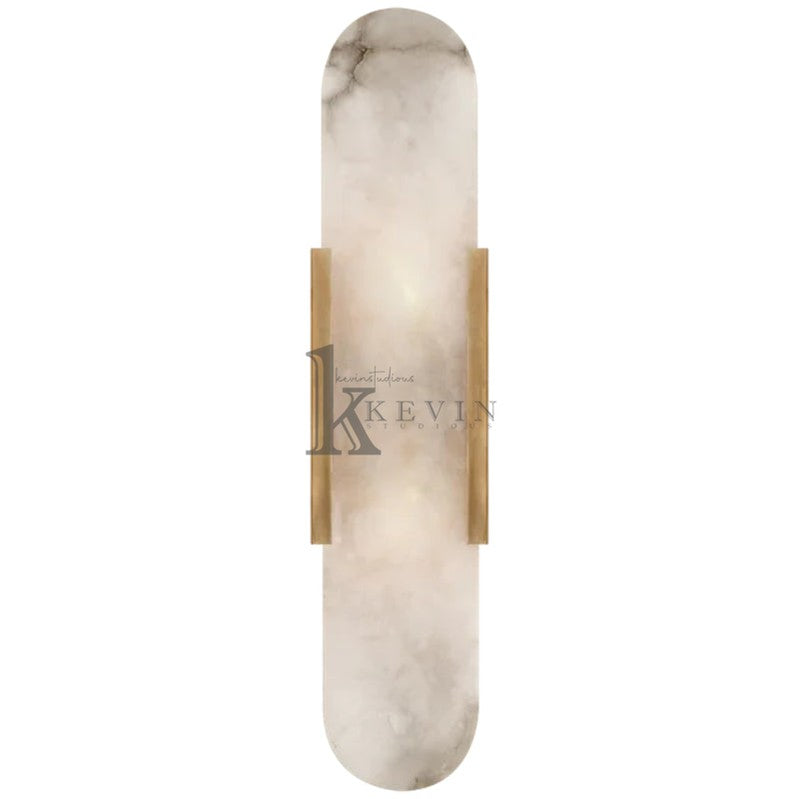 Koltin Melange Elongated Alabaster Wall Sconce wall sconce for bedroom,wall sconce for dining room,wall sconce for stairways,wall sconce for foyer,wall sconce for bathrooms,wall sconce for kitchen,wall sconce for living room Kevin Studio Inc Brass H 20''